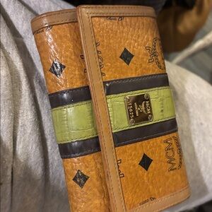 MCM Cognac Medium Tri-fold Wallet